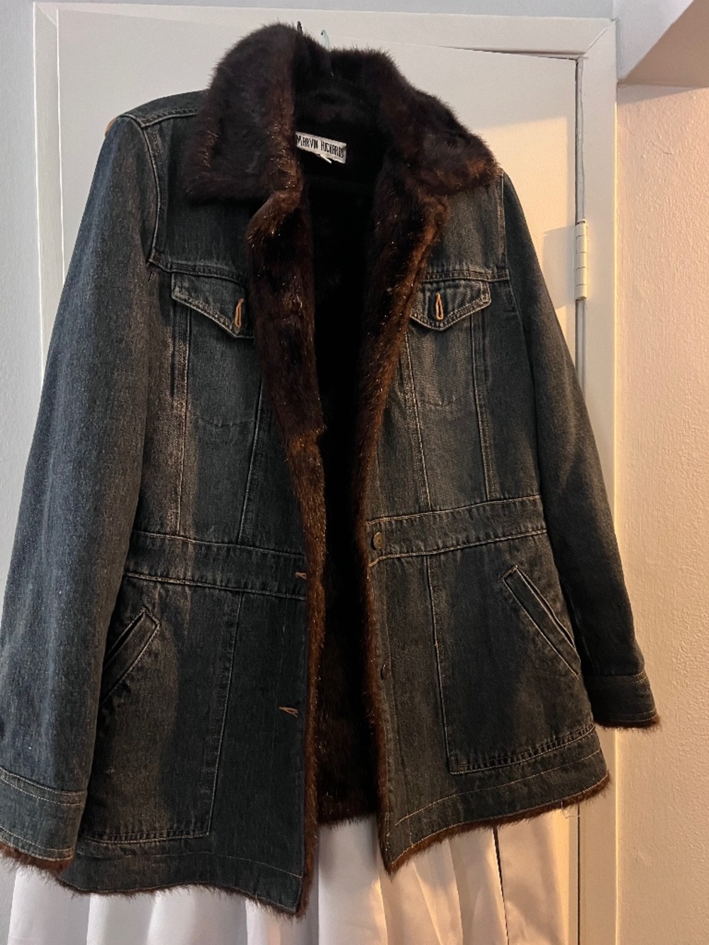 Blue jean jacket faux fur liningg